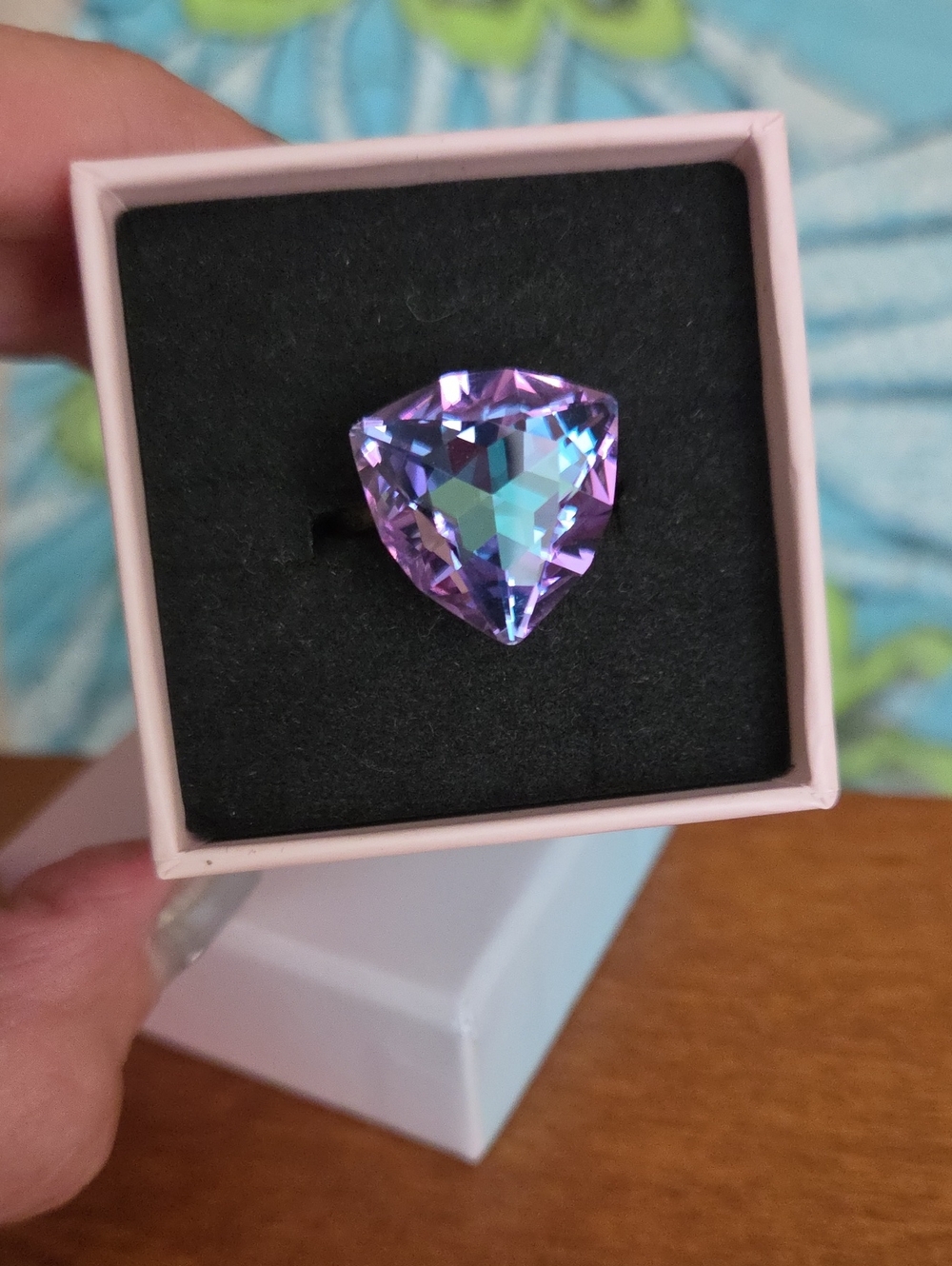 New! 585Rose Gold Plated,Multi- Color Crystal,ring.
